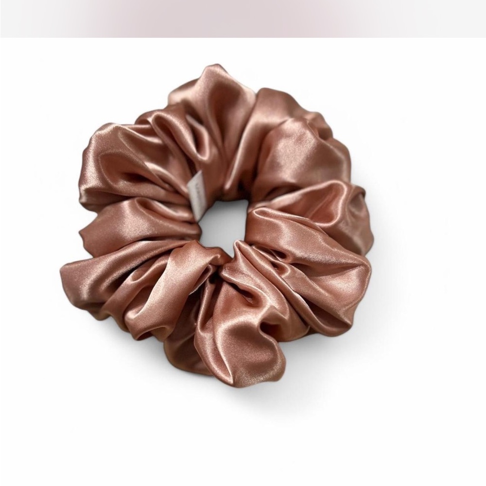 Handmade Silk Scrunchie Bundle - Purple, Gold, Tan - Picture 4 of 5